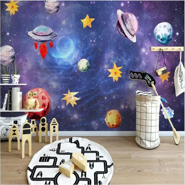Фотообои на заказ 3D космический фон для детской спальни настенная живопись