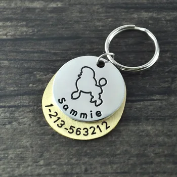 Personalized dogtags, Poodle dog tag,Custom Dog ID Tag, Hand Stamped Identification Dog Tag, engraved name and number 
Personalized dogtags, Poodle dog tag,Custom Dog ID Tag, Hand Stamped Identification Dog Tag, engraved name and number