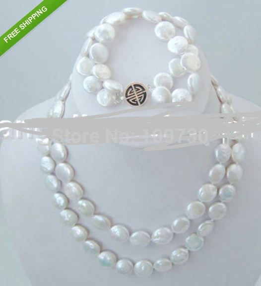 Jewelry 00748 2 strand white coin freshwater pearl necklace bracelet set (A0516)
Jewelry 00748 2 strand white coin freshwater pearl necklace bracelet set (A0516)