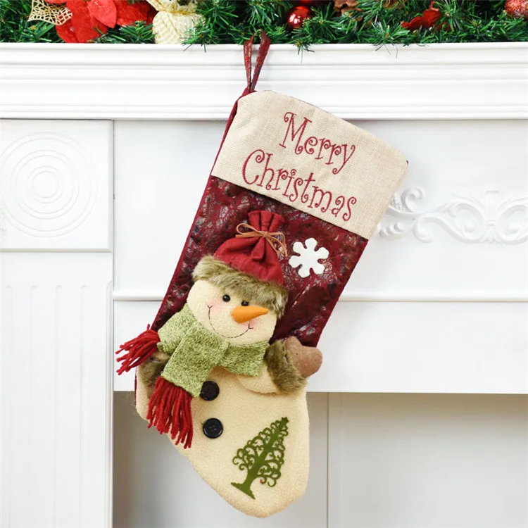 new year candy gift bags santa claus snowman christmas stockings