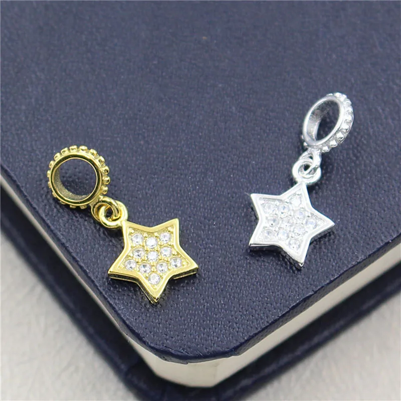 1PCS 925 Sterling Silver Rhinestones Star Charms For Jewelry Making Silver/Golden Pendant For Choker Necklace Bracelet DIY Craft
1PCS 925 Sterling Silver Rhinestones Star Charms For Jewelry Making Silver/Golden Pendant For Choker Necklace Bracelet DIY Craft