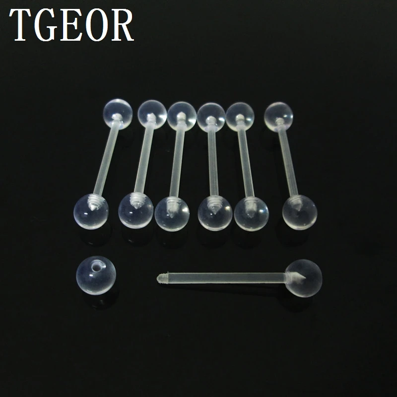 Hot wholesale 100pcs 14G clear Transparent color acrylic flexible piercing tongue straight barbell free shipping
Hot wholesale 100pcs 14G clear Transparent color acrylic flexible piercing tongue straight barbell free shipping