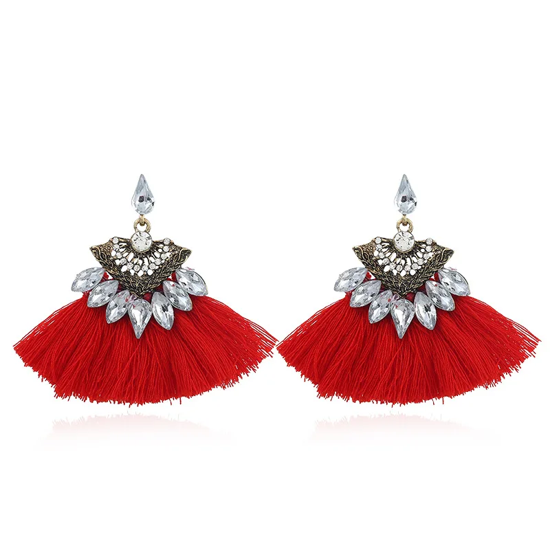 YICHEN Ethnic Bohemian Dangle Drop Earring Female Crystal Brincos Fan Shaped Cotton Handmade Tassel Fringe Earring Jewelry
YICHEN Ethnic Bohemian Dangle Drop Earring Female Crystal Brincos Fan Shaped Cotton Handmade Tassel Fringe Earring Jewelry