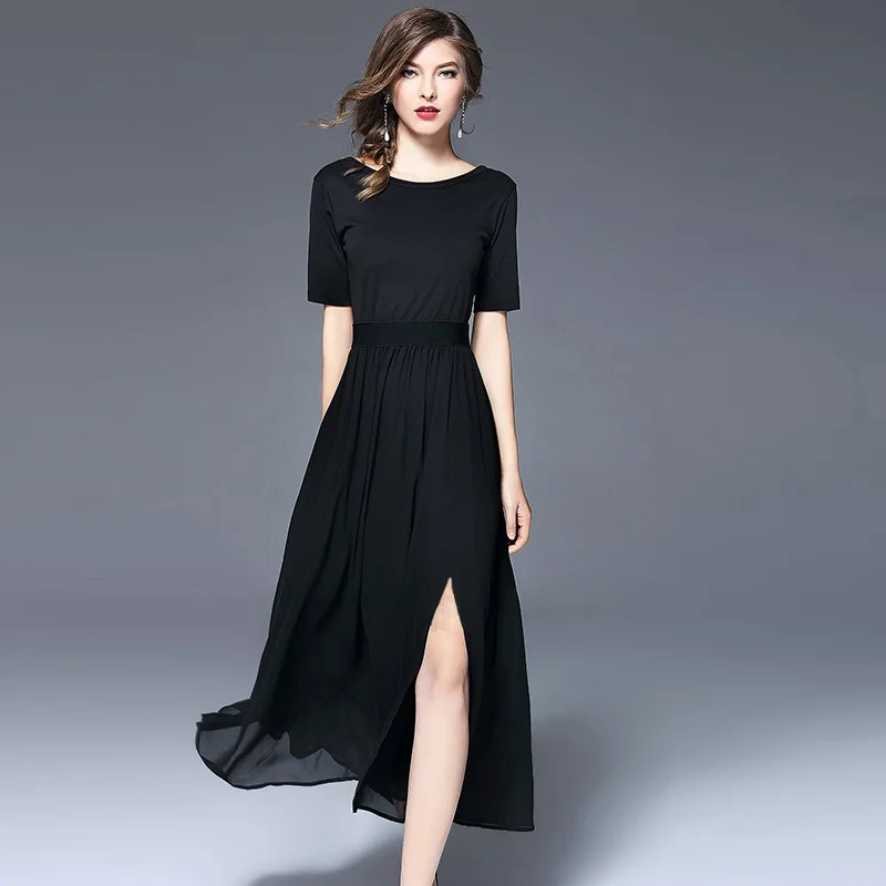 Shetelisi Long Open- Back Dress with Side Slit Black Color Party Dresses with Short Sleeve Elegant Sexy Ladies Clothes ssd009
Shetelisi Long Open- Back Dress with Side Slit Black Color Party Dresses with Short Sleeve Elegant Sexy Ladies Clothes ssd009