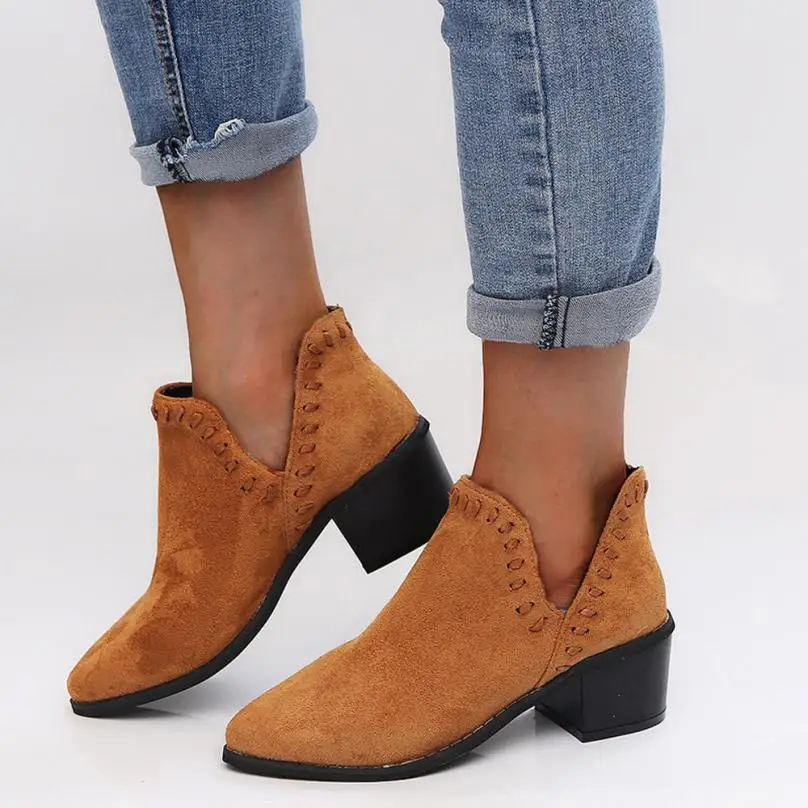 Vintage Shoes Female Women Ladies Autumn Shoes Ankle Solid Romon Martin Short Boots Single Footwear Flock Med Heels Shoes 2019 
Vintage Shoes Female Women Ladies Autumn Shoes Ankle Solid Romon Martin Short Boots Single Footwear Flock Med Heels Shoes 2019