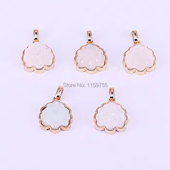 New 6Pcs Drusy Gem Pendant Gold Plating Natural Quartz Stone Pendant Charms DIY Jewelry Beads
New 6Pcs Drusy Gem Pendant Gold Plating Natural Quartz Stone Pendant Charms DIY Jewelry Beads
