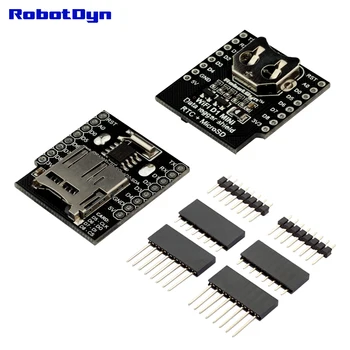 DataLog Shield for WIFI D1 mini, RTC DS1307 with battery + MicroSD, with pin-headers set.
DataLog Shield for WIFI D1 mini, RTC DS1307 with battery + MicroSD, with pin-headers set.