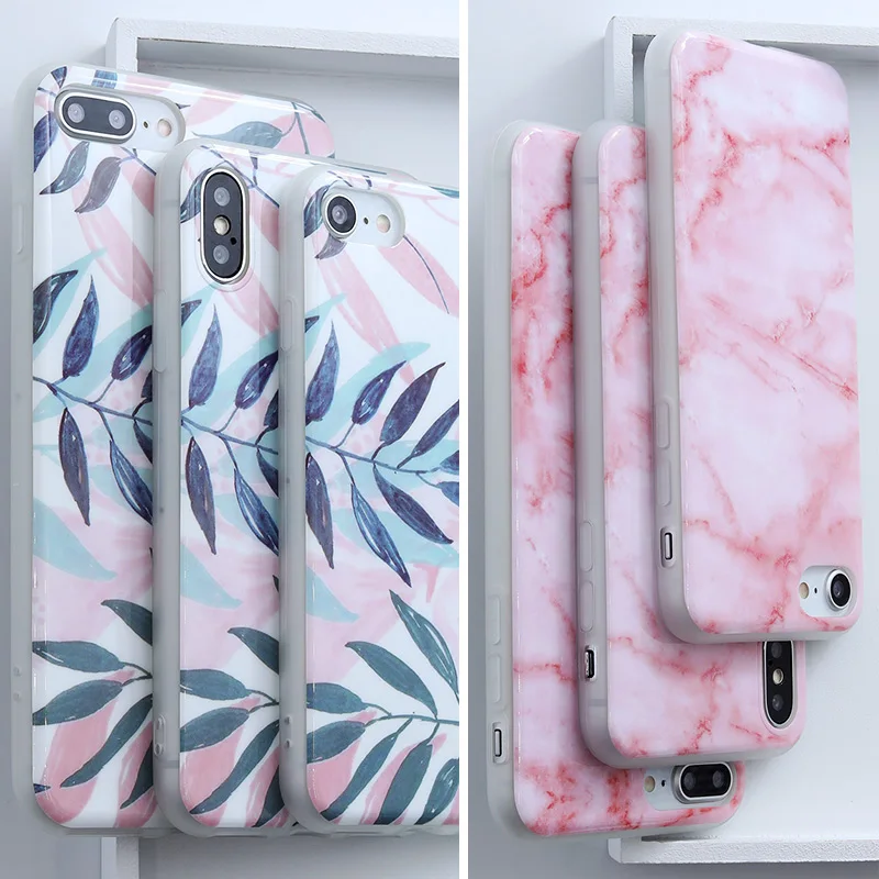 Iphone 5s 5 SE 6 6s 8 6/7/8 plus X Granite Scrub Marble Stone Painted Silicone Phone Case