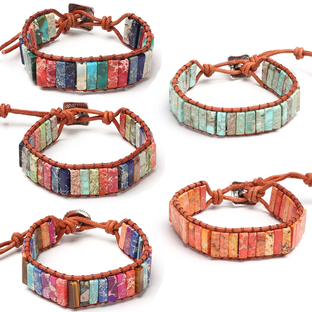 Handmade 7 Chakra Natural Tube Beads Stone Bracelet Leather Wrap Wax Thread Bangle For Women Men Jewelry Pulseras Mujer Bileklik
Handmade 7 Chakra Natural Tube Beads Stone Bracelet Leather Wrap Wax Thread Bangle For Women Men Jewelry Pulseras Mujer Bileklik