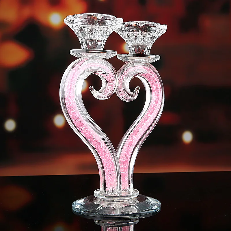 Glass Heart-shaped Candle Holder Romantic Creative Crystal Candlestick Decoration Wedding Home Decoration Crystal Ornaments
Glass Heart-shaped Candle Holder Romantic Creative Crystal Candlestick Decoration Wedding Home Decoration Crystal Ornaments