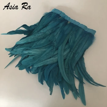 10 Meter Long Turquoise Blue Rooster Trims Feather Fringe Dyed with Satin Ribbon Tape for skirt feathers for crafts party 14-16"
10 Meter Long Turquoise Blue Rooster Trims Feather Fringe Dyed with Satin Ribbon Tape for skirt feathers for crafts party 14-16"