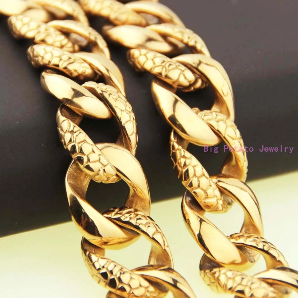 Exquisite 18mm Wide Gold Casting Necklace Chian 316L Stainless Steel Huge Heavy 212g Cool Men's Jewelry Gift 57CM Length
Exquisite 18mm Wide Gold Casting Necklace Chian 316L Stainless Steel Huge Heavy 212g Cool Men's Jewelry Gift 57CM Length