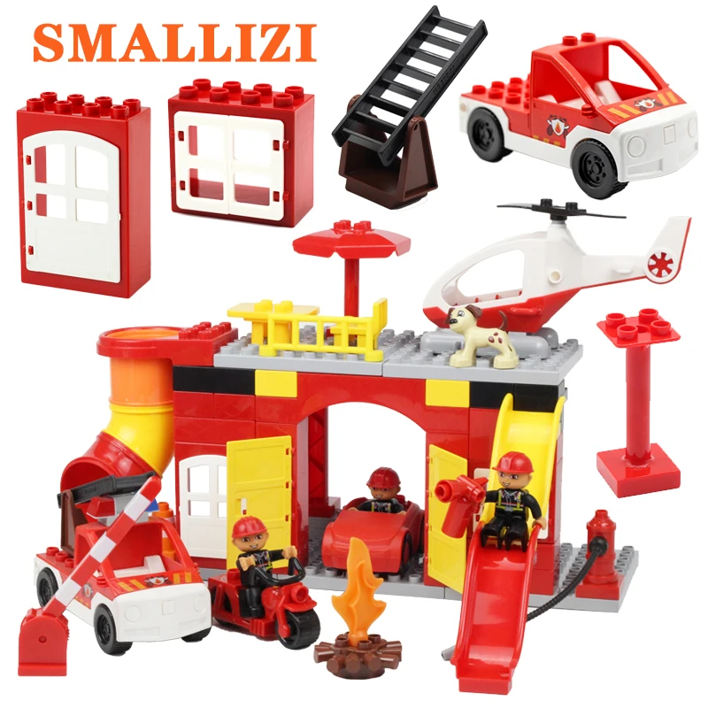 DIY bricks Toys big building blocks Fireman house Accessories truck Slide pipeline compatible with duplos Child Christmas gift
DIY bricks Toys big building blocks Fireman house Accessories truck Slide pipeline compatible with duplos Child Christmas gift