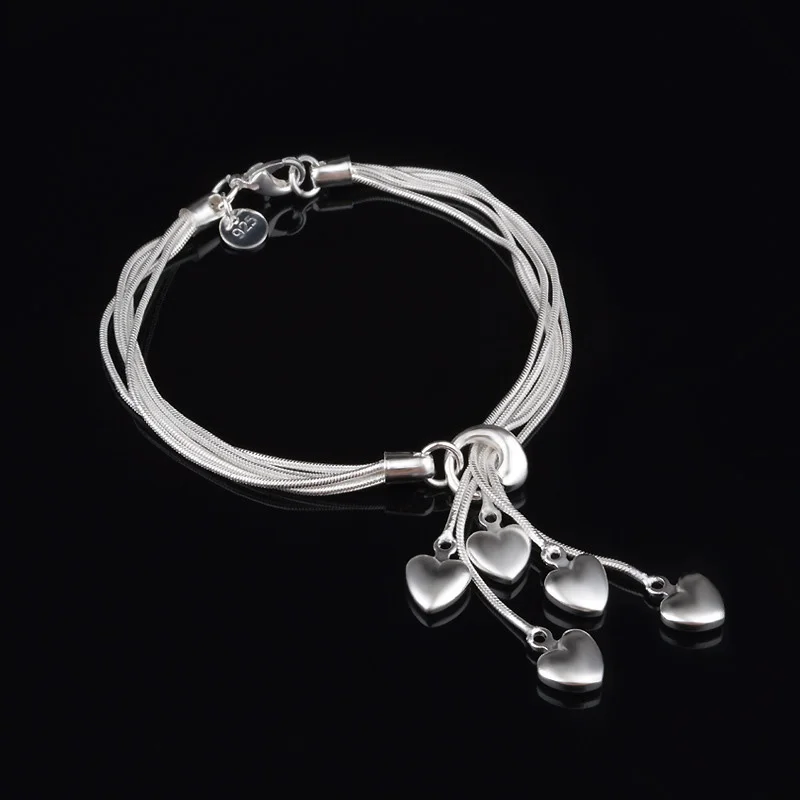 1 pcs Charm Women Girls Silver Plated Love Heart Pendant Bracelet Jewelry Accessories pulseras mujer
1 pcs Charm Women Girls Silver Plated Love Heart Pendant Bracelet Jewelry Accessories pulseras mujer