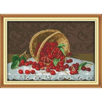 Joy Sunday Fresh Cherry Chinese Cross Stitch Kits Ecological Cotton Stamped Printed 11CT DIY Gift Wedding Decoration For Home
Joy Sunday Fresh Cherry Chinese Cross Stitch Kits Ecological Cotton Stamped Printed 11CT DIY Gift Wedding Decoration For Home