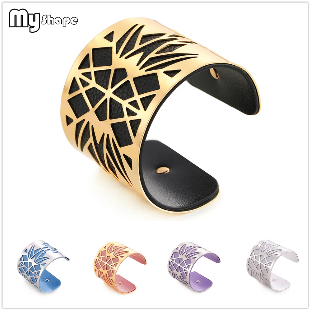 Myshape Vintage Hollow Open Cuff Bracelet Rivet Double Layer PU Leather Metal Iron Bangles for Men Women Jewelry Unisex New 2019
Myshape Vintage Hollow Open Cuff Bracelet Rivet Double Layer PU Leather Metal Iron Bangles for Men Women Jewelry Unisex New 2019