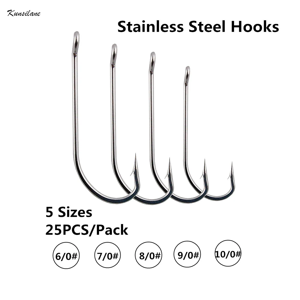 25pcs Fishing Hooks Stainless Steel Saltwater Long Shank Sharpened O'Shaughnessy Offshore Fish Hook Strong 6/0-10/0
25pcs Fishing Hooks Stainless Steel Saltwater Long Shank Sharpened O'Shaughnessy Offshore Fish Hook Strong 6/0-10/0