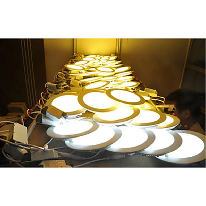 6W 9W 12w 18W Round Super Slim LED Square Panel Lights Lámparas del panel del LED, luces de techo LED4