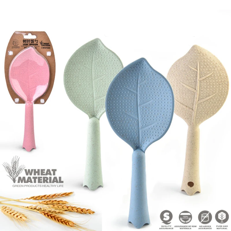 Wheat Straw Fiber Plastic Leaf Shape Dinning Rice Scoop Dinner Table Serving Spoon Non Stick Food Scoop Kitchen Utensil
Wheat Straw Fiber Plastic Leaf Shape Dinning Rice Scoop Dinner Table Serving Spoon Non Stick Food Scoop Kitchen Utensil