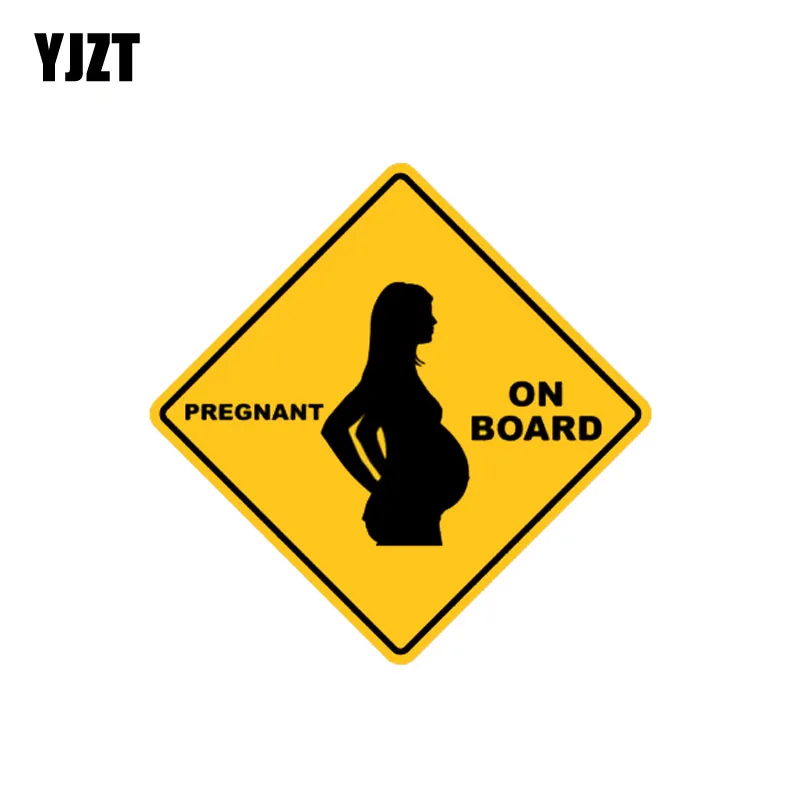 

YJZT 9.9CM*9.9CM Car Sticker Lnterest BABY ON BOARD Pregnant Warning Mark Reflective Decal Motorcycle Parts C1-7332