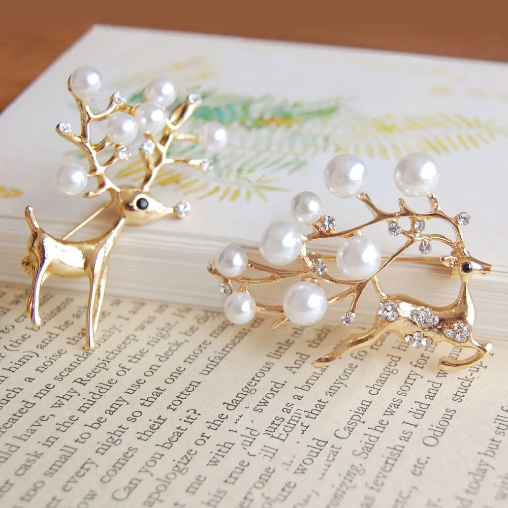 Elegant Vintage Crystal Pearl Deer Brooch Pin Women Fashion Charm Decoration Button Badge Pin Jewelry Accessories For Wedding
Elegant Vintage Crystal Pearl Deer Brooch Pin Women Fashion Charm Decoration Button Badge Pin Jewelry Accessories For Wedding