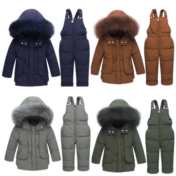 Baby Russian Winter Warm White Duck Down Ski Suit Set Infant Outdoor Hooded Windproof Down Set Children Big Fur Collar Down Sets
Baby Russian Winter Warm White Duck Down Ski Suit Set Infant Outdoor Hooded Windproof Down Set Children Big Fur Collar Down Sets