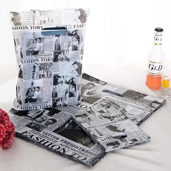 100pcs/lot Black Newspaper Style Plastic Handle Gift Bags 15x20cm Small Jewelry Plastic Packaging Gift Bags With Handles H024
100pcs/lot Black Newspaper Style Plastic Handle Gift Bags 15x20cm Small Jewelry Plastic Packaging Gift Bags With Handles H024