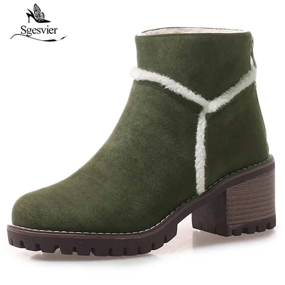 Sgesvier 2018 fashion winter new women snow boots round toe ladies boots flock zipper square heel ankle boots plus size B701
Sgesvier 2018 fashion winter new women snow boots round toe ladies boots flock zipper square heel ankle boots plus size B701