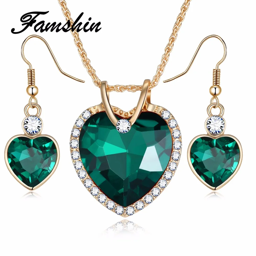 FAMSHIN 2018 Highend luxury 5 Color Love Crystal Heart Jewelry Sets For Women Necklace Earrings Jewellery Set New Bridal Wedding
FAMSHIN 2018 Highend luxury 5 Color Love Crystal Heart Jewelry Sets For Women Necklace Earrings Jewellery Set New Bridal Wedding