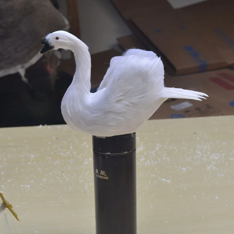 beautiful simulation swan toy Foam and feathers white swan gift about 25cm 1623