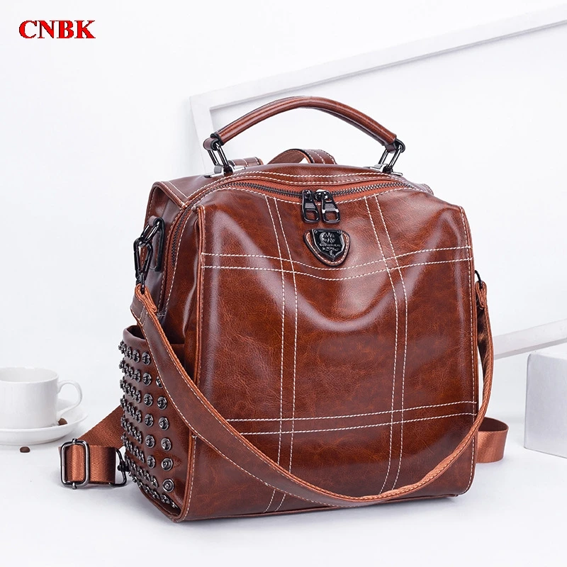 European Station Ins2019 New Explosion Models Leather Retro Backpack Female Wild Large Capacity Rivet Soft Leather Backpack
European Station Ins2019 New Explosion Models Leather Retro Backpack Female Wild Large Capacity Rivet Soft Leather Backpack