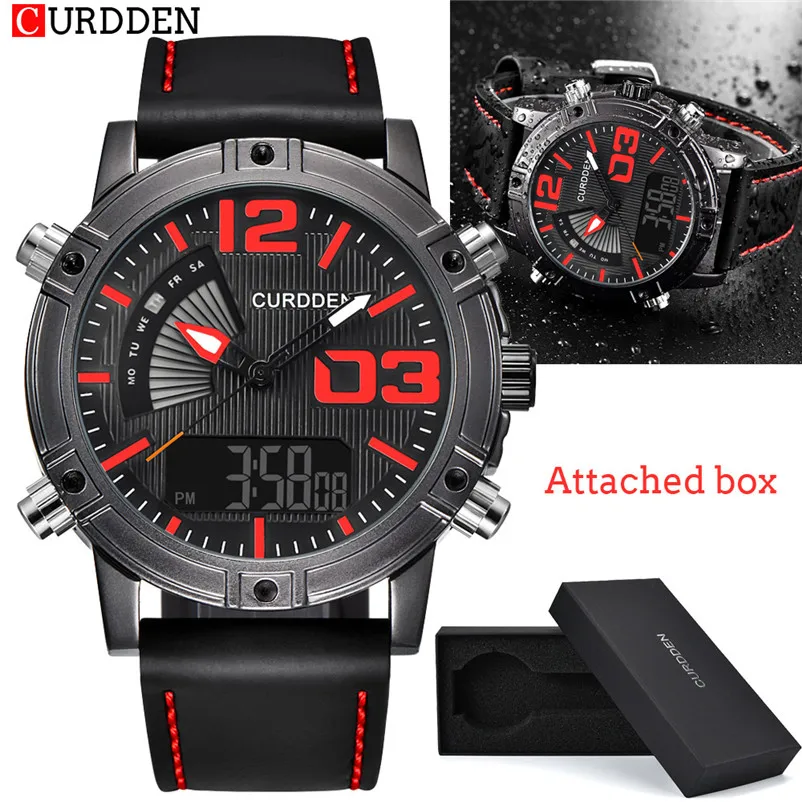 Men Sports Watches Dual Display Analog Digital LED Electronic Quartz Wristwatches Waterproof Swimming Military Watch #4J05#F
Men Sports Watches Dual Display Analog Digital LED Electronic Quartz Wristwatches Waterproof Swimming Military Watch #4J05#F