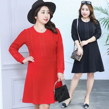 QMGOOD 2019 Spring Fashion Women Sweaters Dress Pullovers Warm Knitted Dress O-Neck Loose Large Size Dresses Female Red Black
QMGOOD 2019 Spring Fashion Women Sweaters Dress Pullovers Warm Knitted Dress O-Neck Loose Large Size Dresses Female Red Black