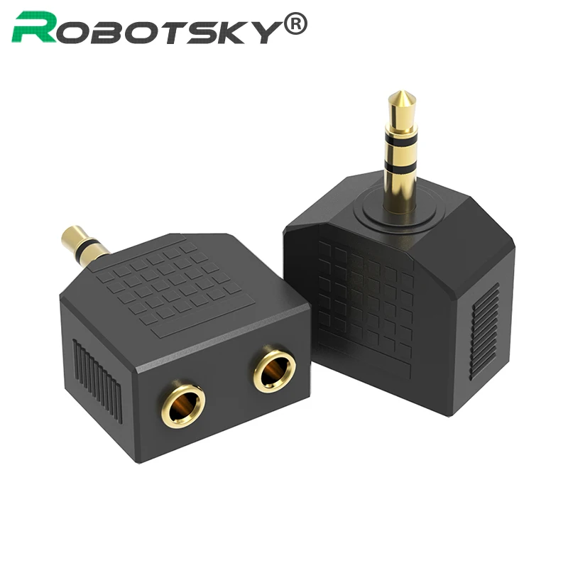 Gold/Nickel plated 3.5mm Male Stereo Plug To 2 x 3.5mm Female Jack Splitter Audio Adapter for Mobile Phones Speakers Headphones
Gold/Nickel plated 3.5mm Male Stereo Plug To 2 x 3.5mm Female Jack Splitter Audio Adapter for Mobile Phones Speakers Headphones