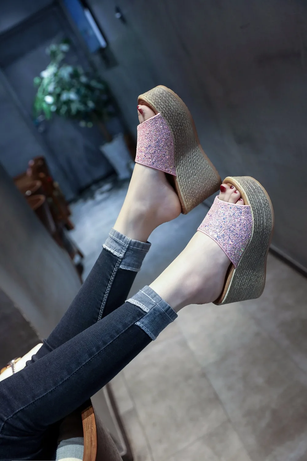 Aphixta Summer Wedge Slippers Platform High Heels Women Slipper Ladies Outside Shoes Basic Clog Wedge Slipper Flip Flop Sandals Aphixta Summer Wedge Slippers Platform High Heels Women Slipper Ladies Outside Shoes Basic Clog Wedge Slipper Flip Flop Sandals