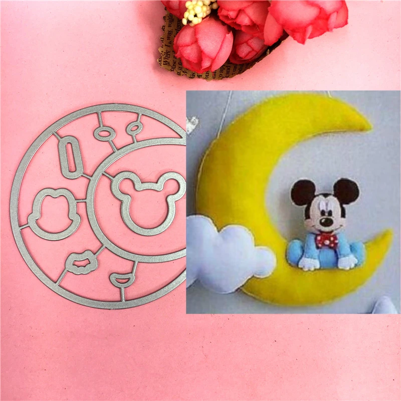 1PCS Mickey moon cutting die+1PCS carft Tag Stencil For DIY Scrapbook Paper Card Decorative Craft Embossing Die Cut
1PCS Mickey moon cutting die+1PCS carft Tag Stencil For DIY Scrapbook Paper Card Decorative Craft Embossing Die Cut
