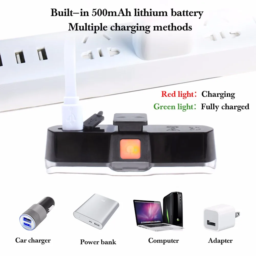 USB Rechargeable LED Bicycle Tail Light With 3 Colors Light And 6 Lighting Modes Multipurpose Super Bright Bike Warning Light For Riding IPX4 Waterproof (5)