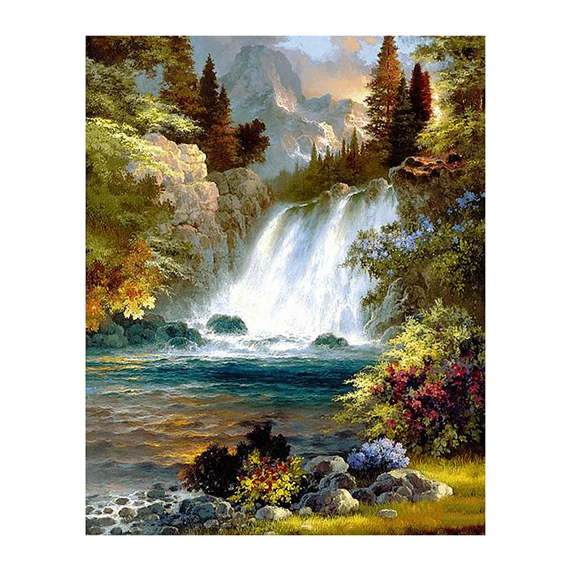 DIY,Full,Diamond Embroidery,nature waterfall,photo custom,Diamond Painting,Cross Stitch,3D,Diamond Mosaic,Decoration