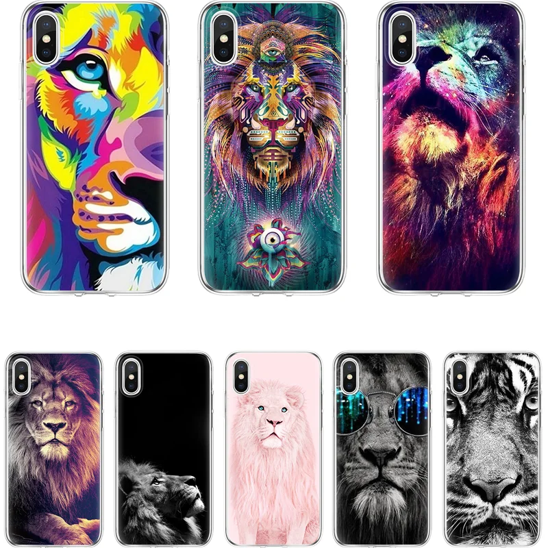 Льва для iPhone 7 Plus X XS Max XR 5 SE 6S 8 Samsung Galaxy Note A8 плюс A9 2018 A3 A5 A7 2017 2016 A6 9 чехол из