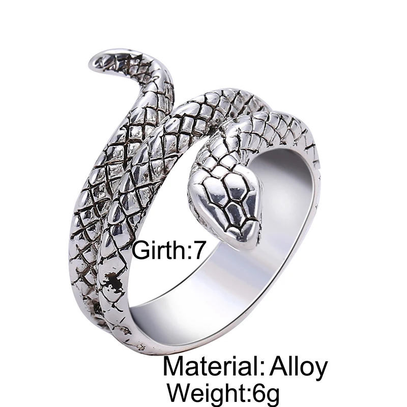 

2019 Wholesale Fashion Snake Rings For Women Men Color Silver Heavy Metals Punk Rock Ring Vintage Animal Jewelry VR430