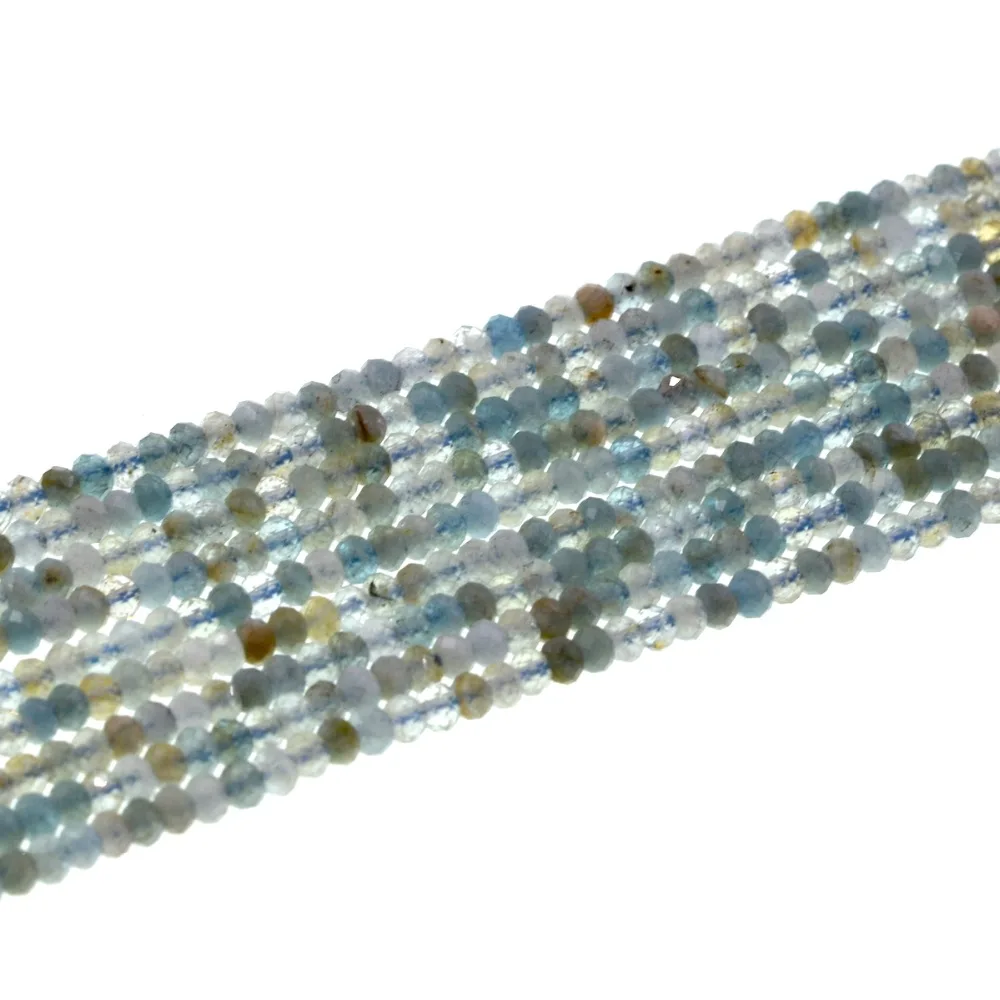 Модные самодельные синие аквамариновые бусины Рондель 3 мм|aquamarine beads|fashion beadsbead