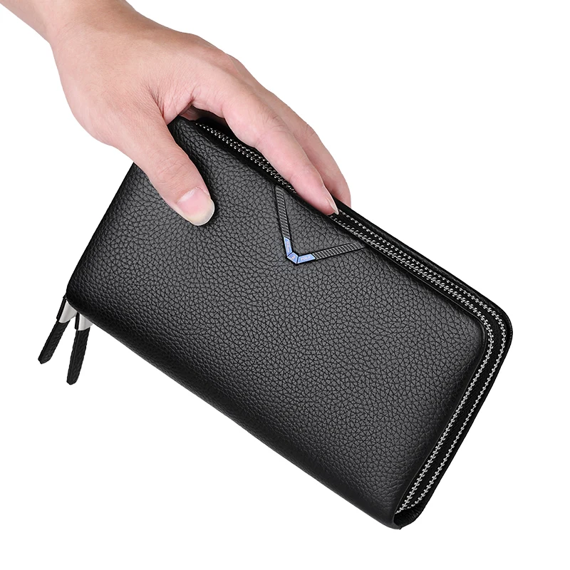 Genuine Leather Double Zipper handbag fashion men's WALLET business large-capacity card bag
Genuine Leather Double Zipper handbag fashion men's WALLET business large-capacity card bag
