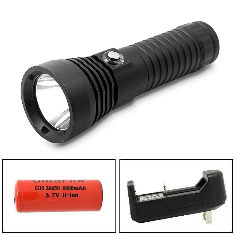 Professional Waterproof Diving Lamp 2000LM XM-L2 Flashlight Hard Light Underwater Torch With 26650 Battery + Charger For Camping
Professional Waterproof Diving Lamp 2000LM XM-L2 Flashlight Hard Light Underwater Torch With 26650 Battery + Charger For Camping