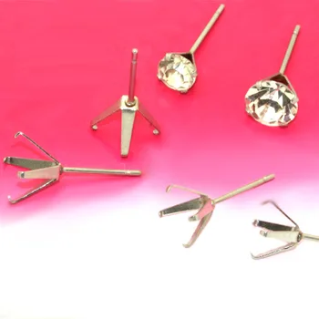Blank Stainless Steel Stud Earrings Bases Settings with 4 Prong Pins Ear Pins Earrings Findings for DIY Point Back Rhinestone
Blank Stainless Steel Stud Earrings Bases Settings with 4 Prong Pins Ear Pins Earrings Findings for DIY Point Back Rhinestone