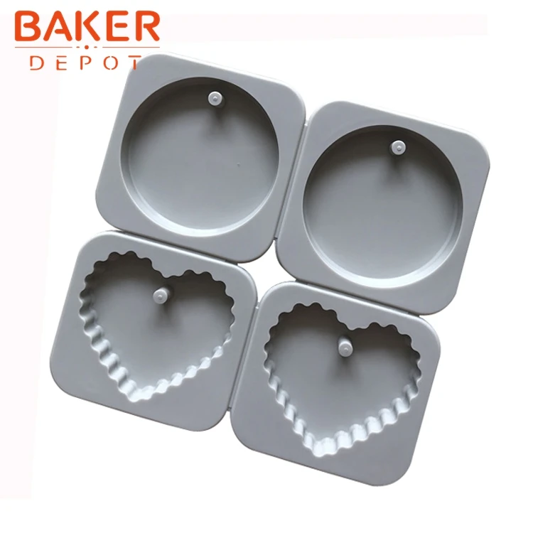 BAKER DEPOT 4 cavity round and heart shape silicone molds for DIY cake biscuit aromatherapy heat resistant
BAKER DEPOT 4 cavity round and heart shape silicone molds for DIY cake biscuit aromatherapy heat resistant