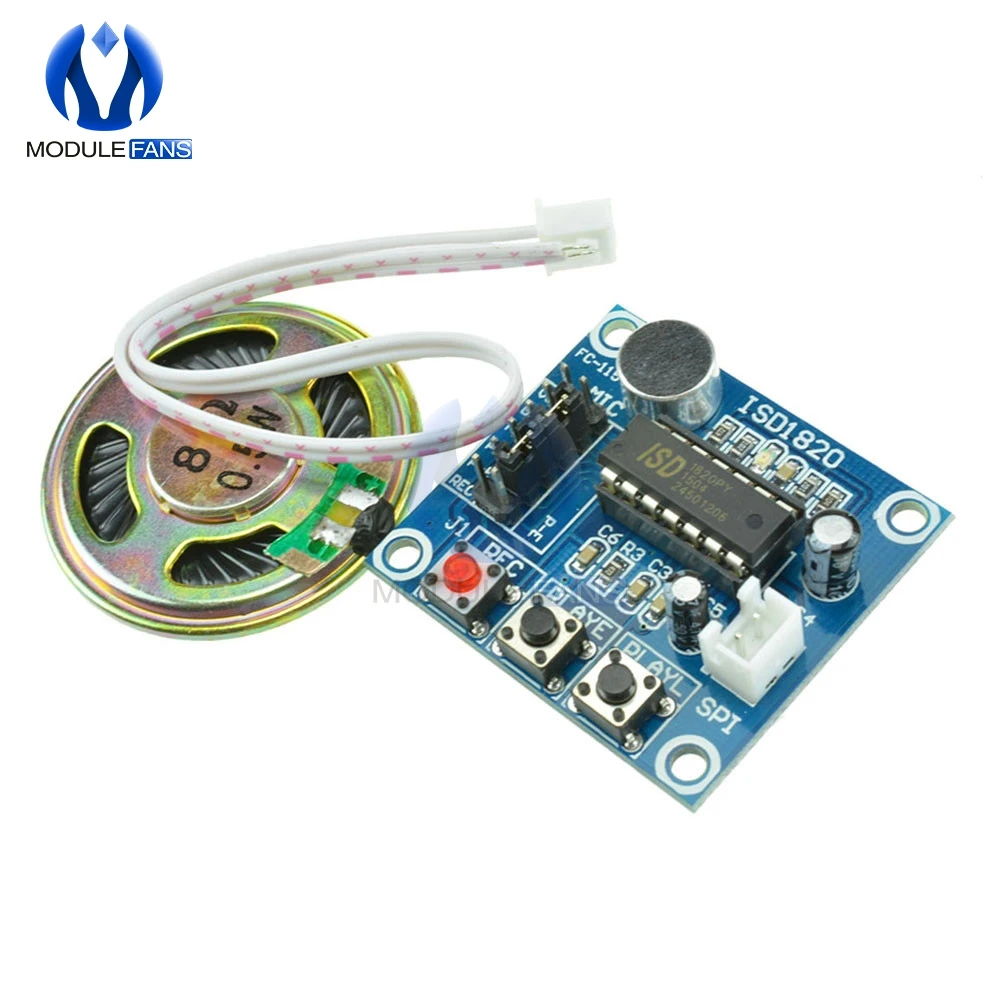 Loudspeaker ISD1820 Sound Voice Recording Playback Module Mic Sound Audio Telediphone Control Drive Board With Microphones 3V 5V
Loudspeaker ISD1820 Sound Voice Recording Playback Module Mic Sound Audio Telediphone Control Drive Board With Microphones 3V 5V