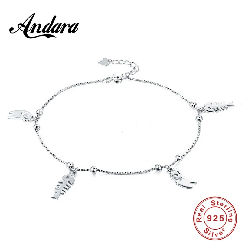 100%925 Sterling Silver Anklet Fish Bone Multi Pendant Silver Anklet Woman Summer Accessories Jewelry
100%925 Sterling Silver Anklet Fish Bone Multi Pendant Silver Anklet Woman Summer Accessories Jewelry