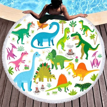Cartoon Dinosaur Round Microfiber Beach Towel With Tassels Children Beach Towels Adults Kids Room Decor Yoga Mat Travel Blankets
Cartoon Dinosaur Round Microfiber Beach Towel With Tassels Children Beach Towels Adults Kids Room Decor Yoga Mat Travel Blankets