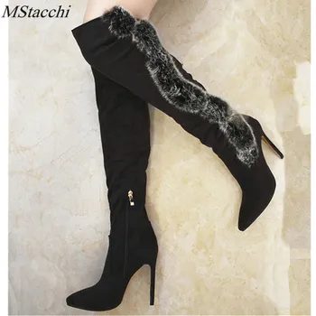 MStacchi Women Over The Knee Boots Real Rabbit Fur Decoration Sexy Long Boots Thin High Heels Autumn Winter Boots Party Shoes
MStacchi Women Over The Knee Boots Real Rabbit Fur Decoration Sexy Long Boots Thin High Heels Autumn Winter Boots Party Shoes
