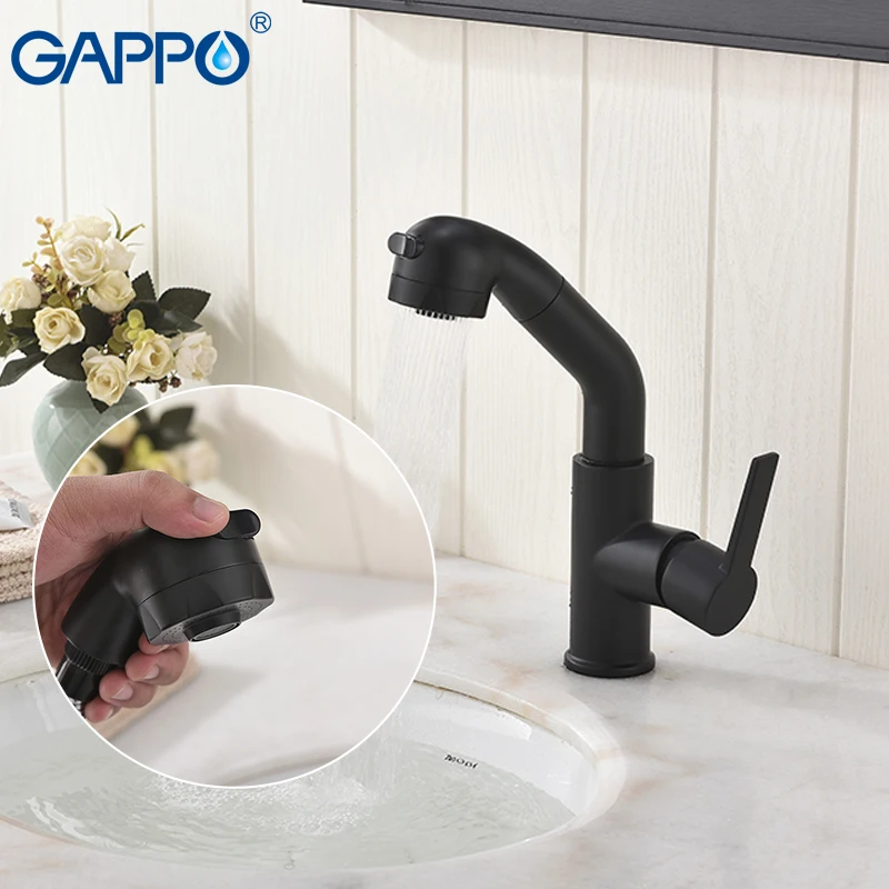 

GAPPO basin faucet brass sink faucet deck mounted Taps black torneira Basin mixer tap Bathroom waterfall basin faucets